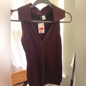 Cotton On brown button up dress size medium NWT
